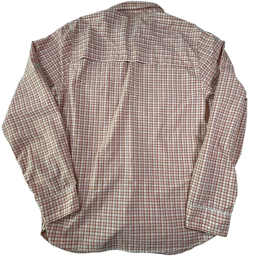 The North Face Mens Large Vented Plaid Button Up‎ Shirt Roll Tab Sleeve Hiking